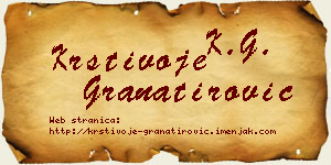 Krstivoje Granatirović vizit kartica